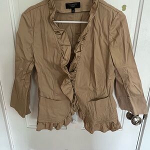 Talbots Women's Tan Ruffle Jacket